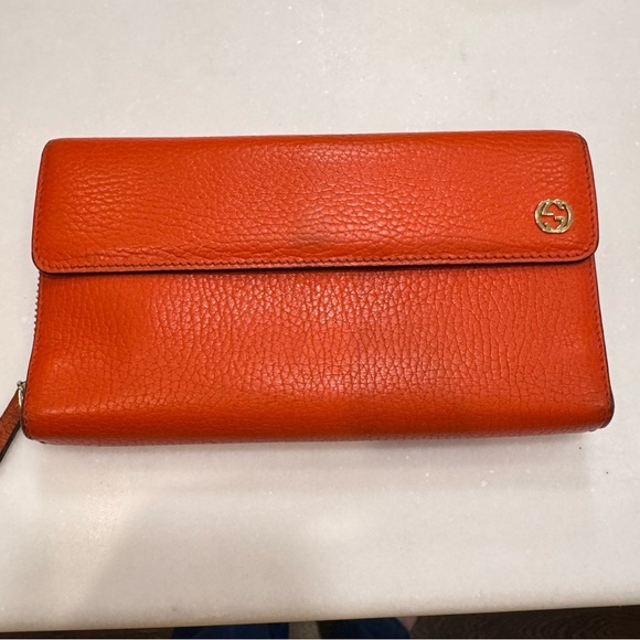 GUCCI long wallet interlocking G leather Orange women - Picture 2 of 16